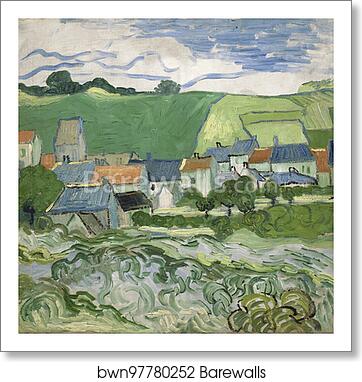 View of Auvers by Vincent Van Gogh, Art Print