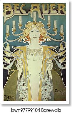 Bec Auer, incandescent gas mantles by Henri Privat-Livemont, Art Print