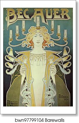Bec Auer, incandescent gas mantles by Henri Privat-Livemont, Art Print Bec Auer, incandescent gas mantles by Henri Privat-Livemont, Art Print