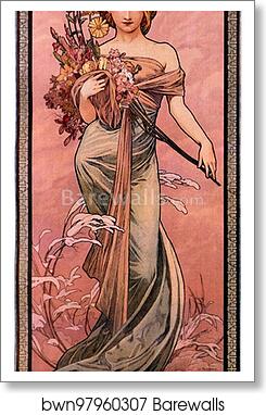 Spring by Alphonse Mucha, Art Print