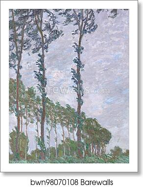 Wind Effect, Series of The Poplars by Claude Monet, Art Print