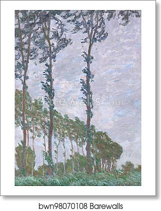 Wind Effect, Series of The Poplars by Claude Monet, Art Print Wind Effect, Series of The Poplars by Claude Monet, Art Print