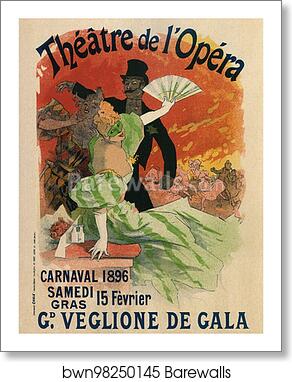 Théâtre de l'Opéra Carnaval 1896 by Jules Chéret, Art Print