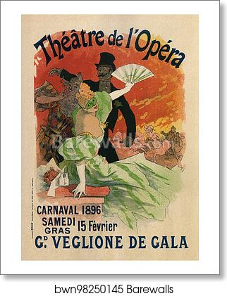 Théâtre de l'Opéra Carnaval 1896 by Jules Chéret, Art Print Théâtre de l'Opéra Carnaval 1896 by Jules Chéret, Art Print