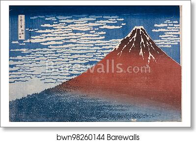 Red Fuji, also known as Fine Wind, Clear Weather (Gaifū kaisei) by Katsushika Hokusai, Art Print Red Fuji, also known as Fine Wind, Clear Weather (Gaifū kaisei) by Katsushika Hokusai, Art Print