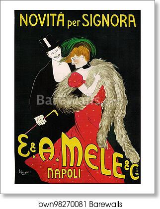 Novità per Signora - E. & A. Mele - Napoli (1903) by Leonetto Cappiello, Art Print Novità per Signora - E. & A. Mele - Napoli (1903) by Leonetto Cappiello, Art Print