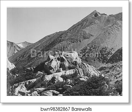 Peak near Rac Lake, Kings River Canyon (Proposed as a national park), California, 1936.  Photographs of National Parks and Monuments, compiled 1941 - 1942, documenting the period ca. 1933 - 1942 by Ansel Adams (1902-1984), Art Print