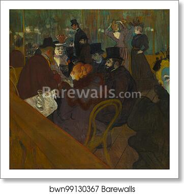 At the Moulin Rouge by Henri De Toulouse-Lautrec, Art Print