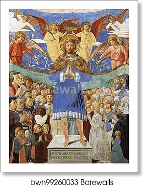 St. Sebastian Intercessor. Detail by Benozzo Gozzoli, Art Print St. Sebastian Intercessor. Detail by Benozzo Gozzoli, Art Print