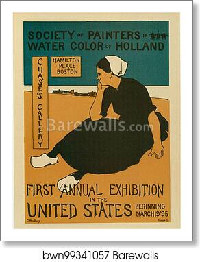 Une Exposition de la "Société des Peintres Aquarellistes de Hollande" by Charles Herbert Woodbury, Art Print