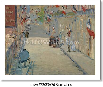 The Rue Mosnier with Flags by Édouard Manet, Art Print