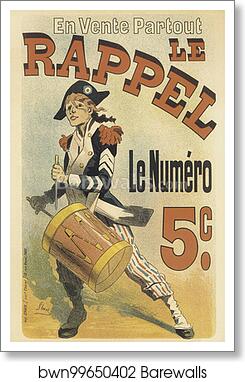 Le journal "Le Rappel" by Jules Chéret, Art Print