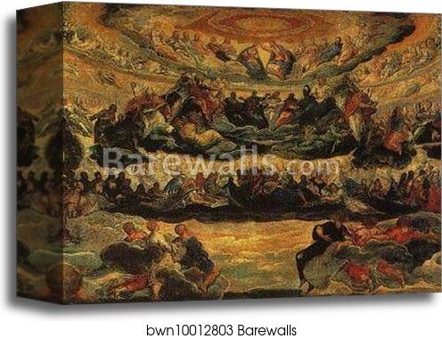 Sketch for "Paradise" in the Sala del Maggior Consiglio at the Ducal Palace at Venice by Jacopo Robusti, Called Tintoretto, Canvas Print