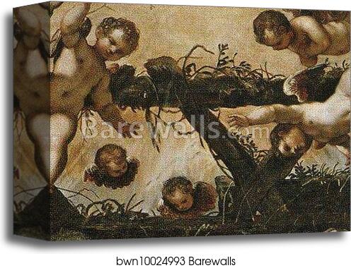 Adoration of the Shepherds. Detail by Jacopo Robusti, Called Tintoretto, Canvas Print