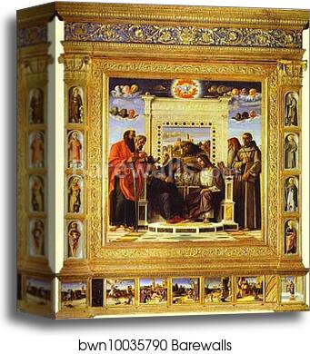 Pesaro Altarpiece. Coronation of the Virgin by Giovanni Bellini, Canvas Print