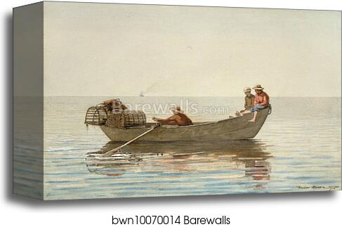 Three Boys in a Dory with Lobster Pots by Winslow Homer, Canvas Print Three Boys in a Dory with Lobster Pots by Winslow Homer, Canvas Print