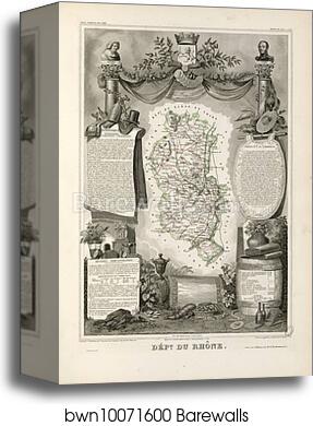Dépt. du Rhône (région de l'est) by Victor Jules Levasseur, Canvas Print Dépt. du Rhône (région de l'est) by Victor Jules Levasseur, Canvas Print