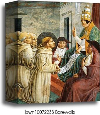 Dream of Innocent III and the Confirmation of the Rule by Benozzo Gozzoli, Canvas Print