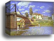 Bridge at Villeneuve-la-Garenne by Alfred Sisley, Canvas Print
