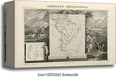 Amérique méridionale by Victor Jules Levasseur, Canvas Print