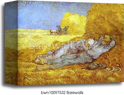 Noon Rest (After Millet). Saint-Rémy by Vincent Van Gogh, Canvas Print
