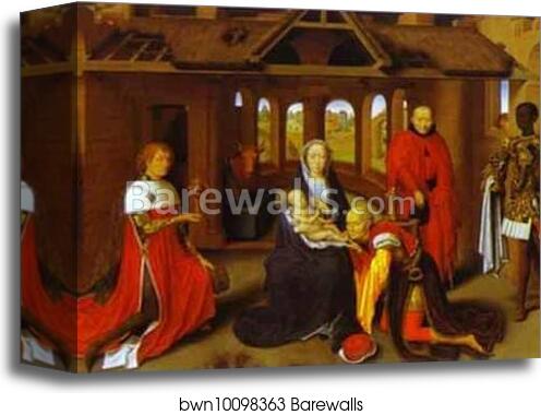 Triptych: The Nativity, The Adoration of the Magi, The Presentation in the Temple by Hans Memling, Canvas Print
