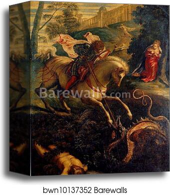 St.George and the Dragon by Jacopo Robusti, Called Tintoretto, Canvas Print