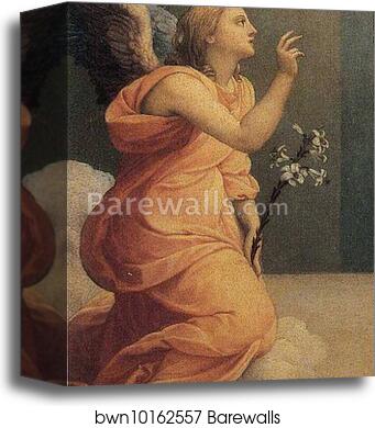Annunciation. Detail by Agnolo Bronzino, Canvas Print