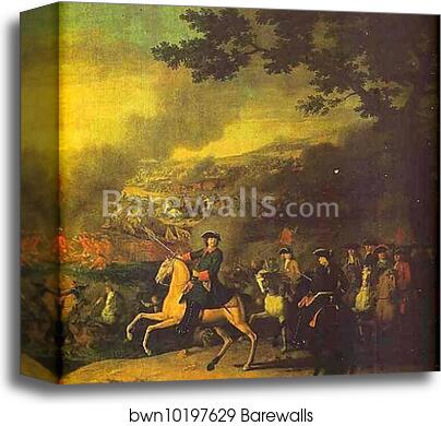 Peter the Great at the Battle of Poltava. Detail by Louis Caravaque, Canvas Print