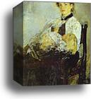 Portrait of Nadezhda Derviz with Her Child by Valentin Serov, Canvas Print