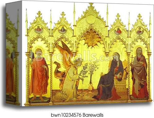 Annunciation by Simone Martini, Canvas Print