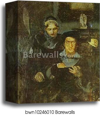 Hamlet and Ophelia (Unfinished) by Mikhail Vrubel, Canvas Print