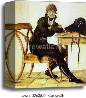 Self-Portrait by Count Feodor Tolstoy, Canvas Print