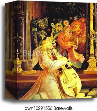 Concert of Angels. Detail by Matthias Grünewald, Canvas Print