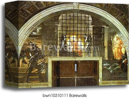 The Freeing of St. Peter by Raphael, Canvas Print