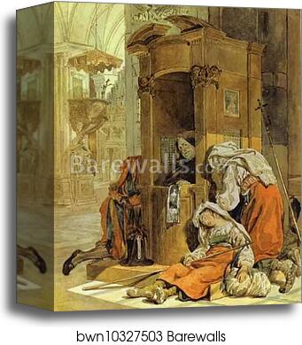 Confession of an Italian Woman by Karl Brulloff, Canvas Print