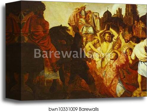 The Martyrdom of St. Stephen by Rembrandt Harmenszoon Van Rijn, Canvas Print