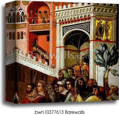 Entry of Christ into Jerusalem. Detail by Pietro Lorenzetti, Canvas Print Entry of Christ into Jerusalem. Detail by Pietro Lorenzetti, Canvas Print
