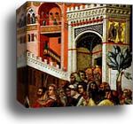 Entry of Christ into Jerusalem. Detail by Pietro Lorenzetti, Canvas Print