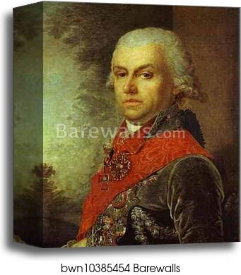 Portrait of D. P. Troschinsky by Vladimir Borovikovsky, Canvas Print