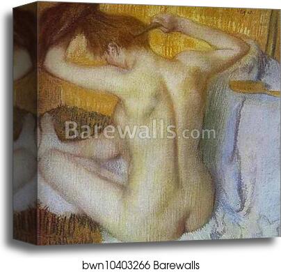 Woman Combing Her Hair by Edgar Degas, Canvas Print
