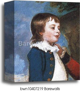 George Grenville, Earl Temple, Mary, Countess Temple, and Their Son Richard. Detail by Sir Joshua Reynolds, Canvas Print