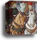 Procession of the Magus Balthazar. Detail by Benozzo Gozzoli, Canvas Print