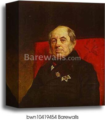 Portrait of S. G. Likhonin by Karl Brulloff, Canvas Print