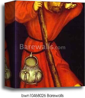 St. Christopher. Reverse Side of St. Elizabeth Panel by Lucas Cranach The Elder, Canvas Print St. Christopher. Reverse Side of St. Elizabeth Panel by Lucas Cranach The Elder, Canvas Print
