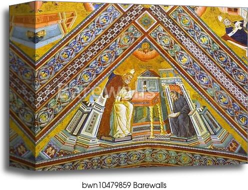 Vault of the Doctors of the Church, St. Jerome by Giotto, Canvas Print