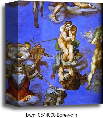 The Last Judgment. Detail by Michelangelo, Canvas Print