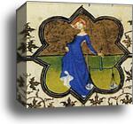 The Belles Heures of Jean de France, Duke de Berry. September. Detail by Limbourg Brothers, Canvas Print