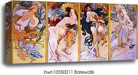 Chocolat Masson/Chocolat Mexicain 1897 by Alphonse Mucha, Canvas Print