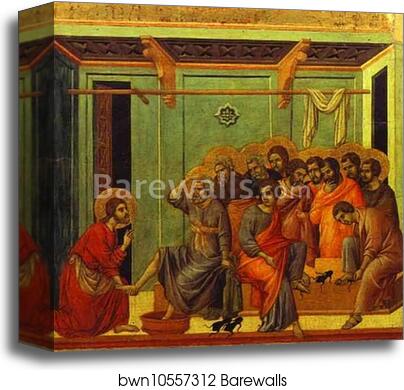 Maestà (back, central panel) The Washing of Feet by Duccio Di Buoninsegna, Canvas Print